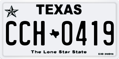 TX license plate CCH0419