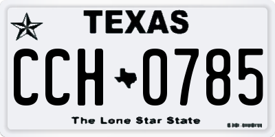 TX license plate CCH0785