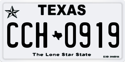 TX license plate CCH0919