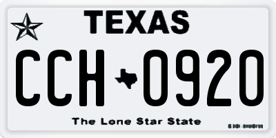 TX license plate CCH0920