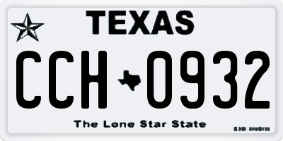 TX license plate CCH0932