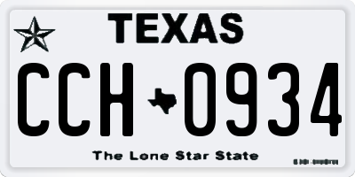 TX license plate CCH0934