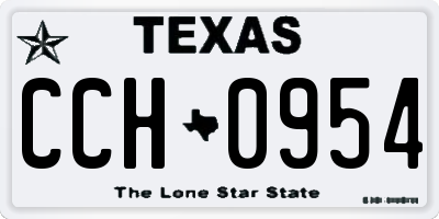 TX license plate CCH0954