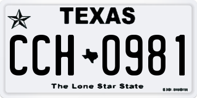 TX license plate CCH0981