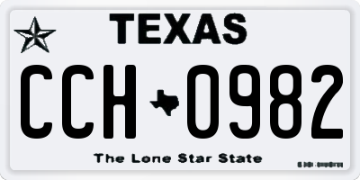 TX license plate CCH0982