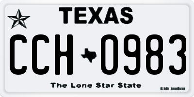 TX license plate CCH0983
