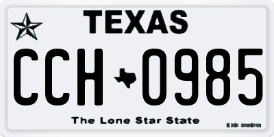 TX license plate CCH0985