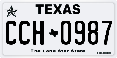 TX license plate CCH0987