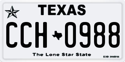 TX license plate CCH0988