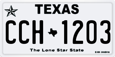 TX license plate CCH1203