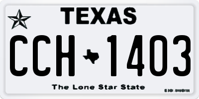 TX license plate CCH1403