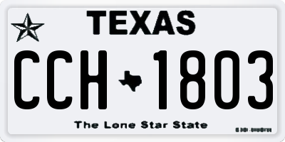 TX license plate CCH1803