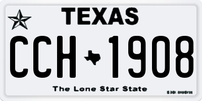 TX license plate CCH1908