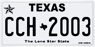 TX license plate CCH2003