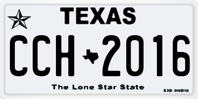 TX license plate CCH2016
