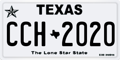TX license plate CCH2020