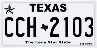 TX license plate CCH2103