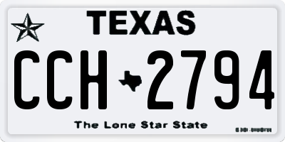 TX license plate CCH2794