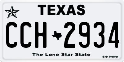 TX license plate CCH2934