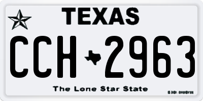 TX license plate CCH2963