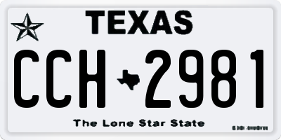 TX license plate CCH2981
