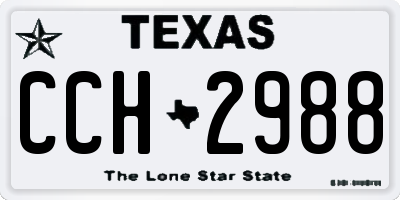 TX license plate CCH2988