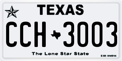TX license plate CCH3003