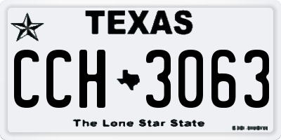 TX license plate CCH3063