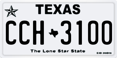 TX license plate CCH3100