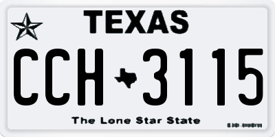 TX license plate CCH3115