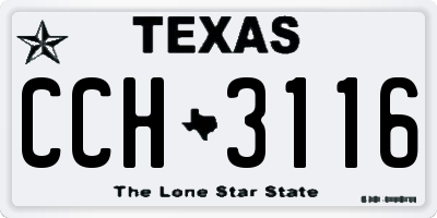 TX license plate CCH3116