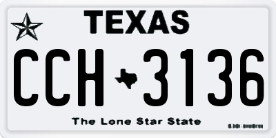 TX license plate CCH3136