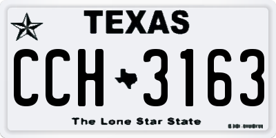 TX license plate CCH3163