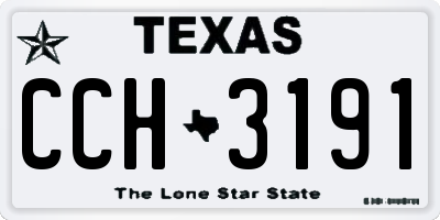 TX license plate CCH3191