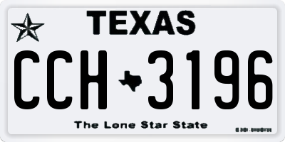 TX license plate CCH3196