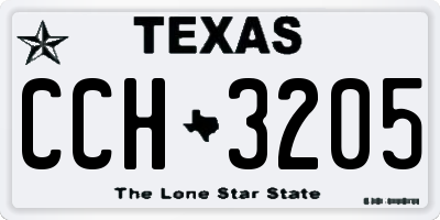 TX license plate CCH3205