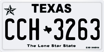 TX license plate CCH3263