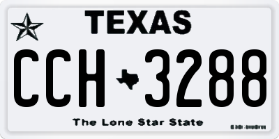 TX license plate CCH3288