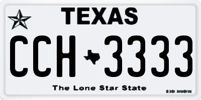 TX license plate CCH3333