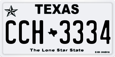 TX license plate CCH3334