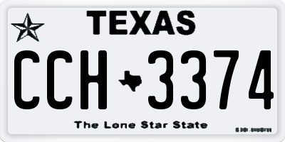 TX license plate CCH3374