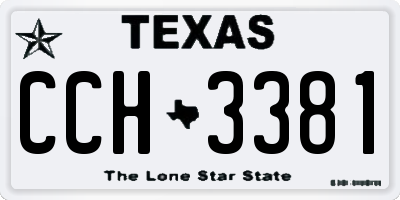 TX license plate CCH3381