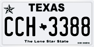 TX license plate CCH3388