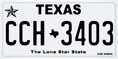 TX license plate CCH3403