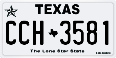 TX license plate CCH3581