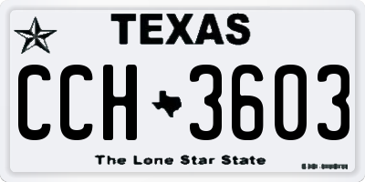 TX license plate CCH3603