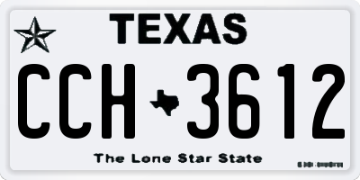 TX license plate CCH3612