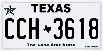 TX license plate CCH3618