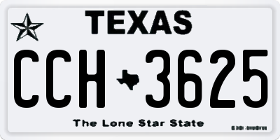 TX license plate CCH3625