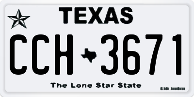 TX license plate CCH3671
